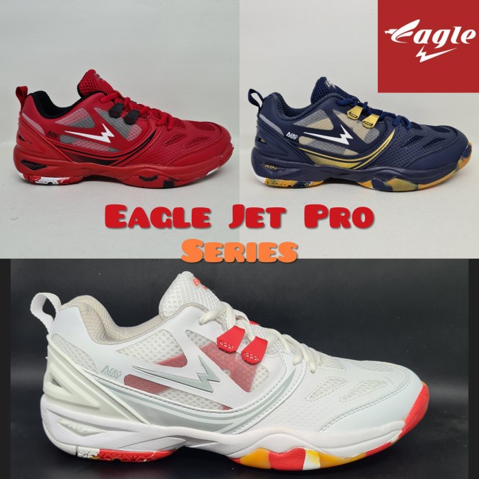 Terlaris Sepatu Badminton Eagle Jet Pro Series (Original)
