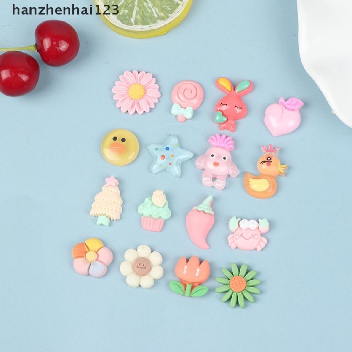 FLASH SALE CH 100 PCS ORNAMEN KARTUN CAMPUR BA RESIN UNTUK DEKORASI CASING DPHONE TERMURAH