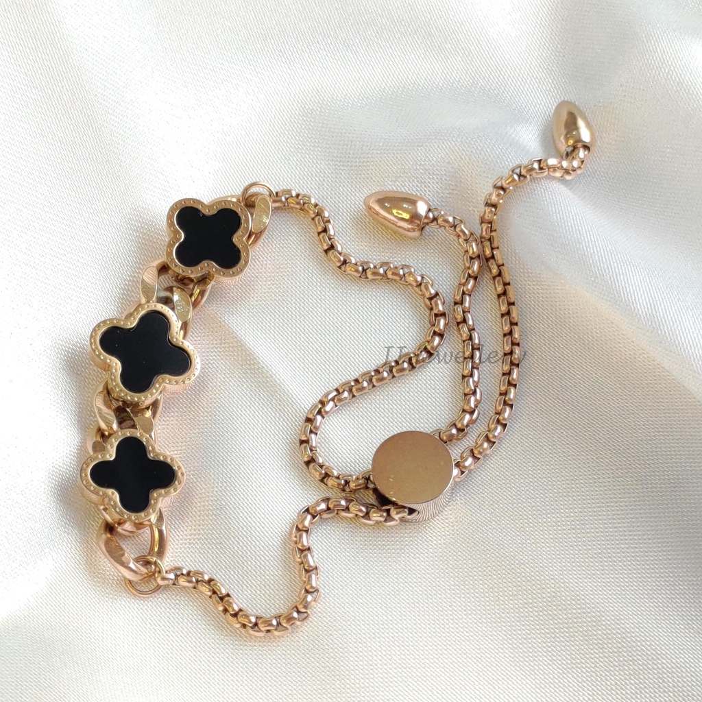 Gelang Serut Titanium Rosegold Gold Silver - Black Clover