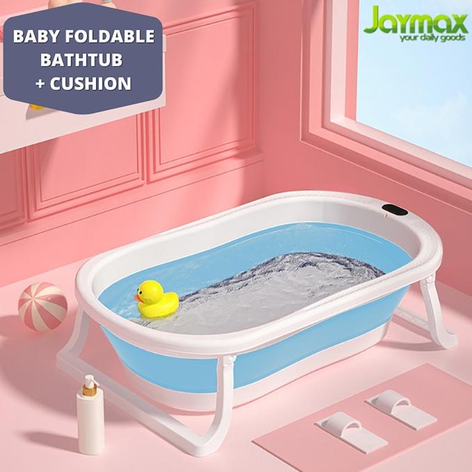 Foldable Baby Bathtub / Bak Mandi Bayi Lipat Silicone Dengan Matras