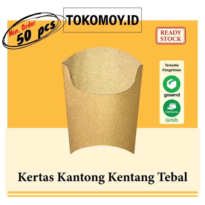 

Bestseller Kertas Kantong Kentang Goreng Kemasan Bahan Tebal Craft Coklat Polos