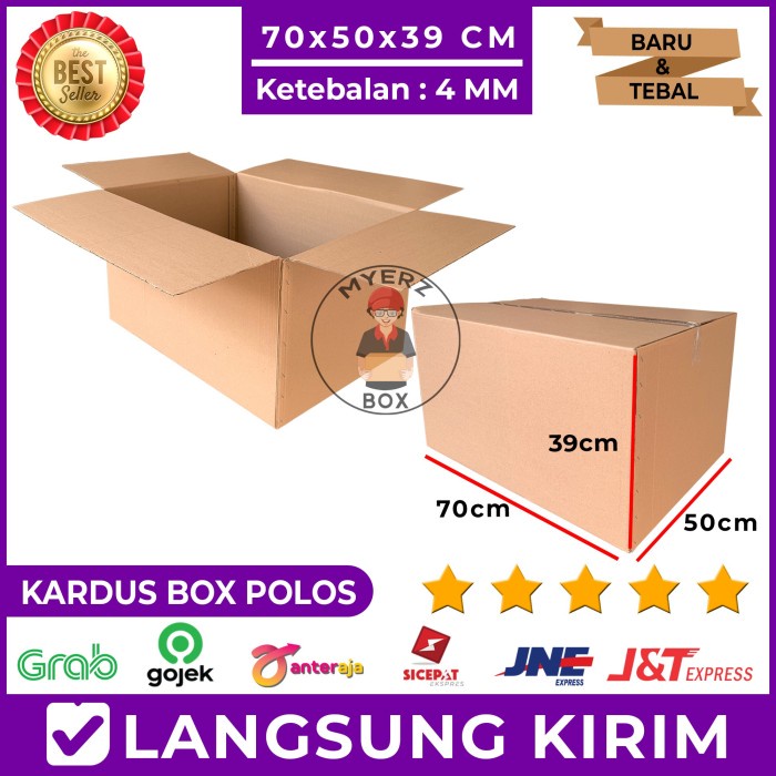 

Bestseller Kardus Besar Jumbo Karton Box Polos 70 X 50 X 39 Packing Pindahan