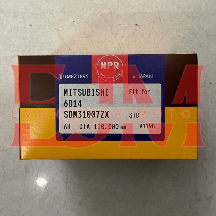 RING PISTON / RING SEHER MITSUBISHI 6D14 NPR JAPAN STD