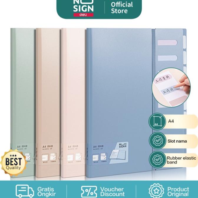 

Nusign File Holder/Map Dokumen A4 6 Slot Warna Pastel Ns516