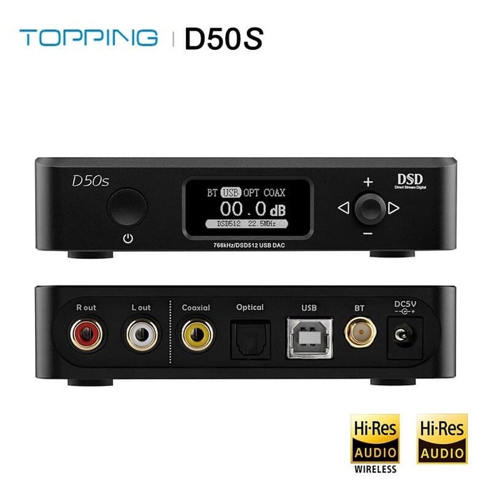 Topping D50S ES9038Q2M DSD USB DAC Hi-Res (Fiio Cayin Shanling Sony)