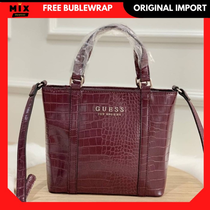 MUST HAVE TAS GUESS TOTE BAG WANITA SMALL CROCO ORIGINAL BRANDED STORE CL061 TERMURAH