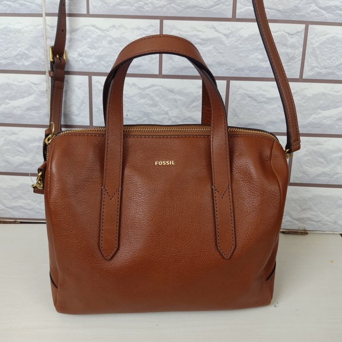 HOT SALE TAS WANITA FOSSIL ORIGINAL - FOSSIL SYDNEY SATCHEL BROWN LEATHER ORI TERBARU