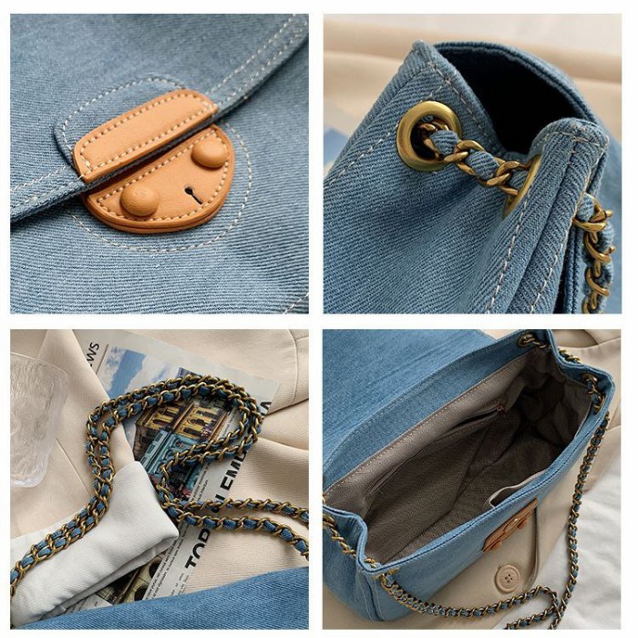 HOT SALE TAS MESSENGER WANITA KULIT KANVAS DENIM SELEMPANG CEWEK KOREA IMPORT TERLARIS