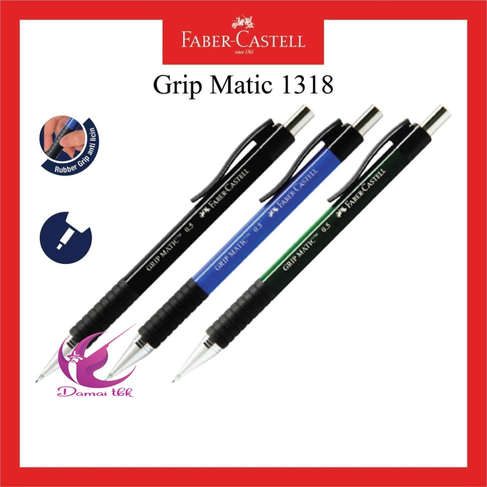 

Pensil Mekanik Faber Castell Mechanic Pencil Grip Matic 1318 Tiga Warna Ukuran 0.5 MM