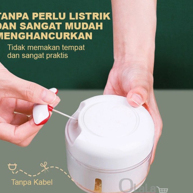 murah Blender Mini Tarik 2 Pisau / Blender Chopper Mini Tarik Tanpa Listrik/ Blender Mini Manual-MHS