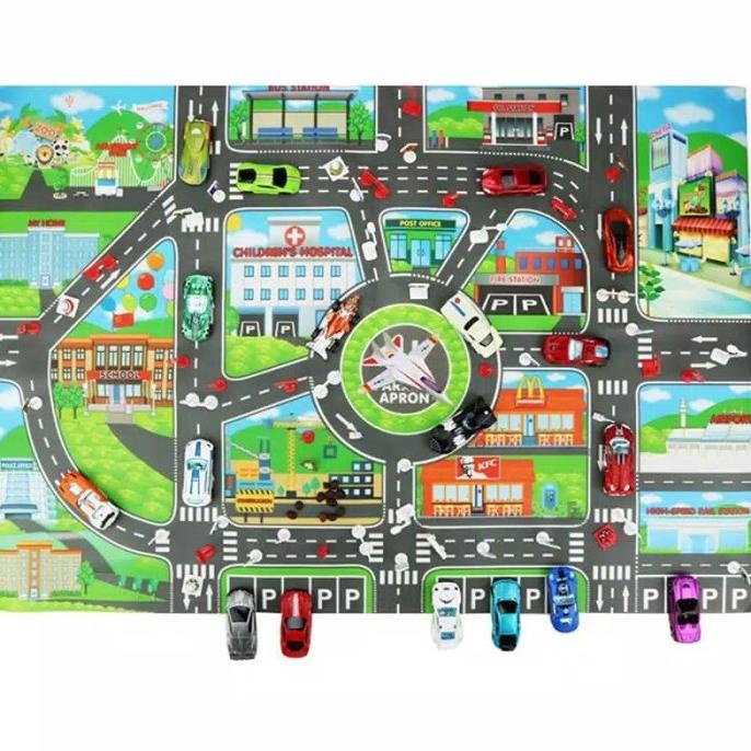 

Mainan Edukasi Anak Peta/Maps Jalan Perkotaan/Parkir Utk Mobil Mobilan