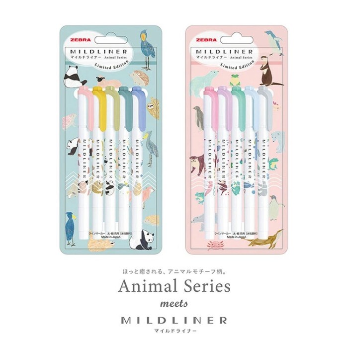 

Bestseller Zebra Mildliner Animal Series Set Of 5 Highlighter Limited Edition