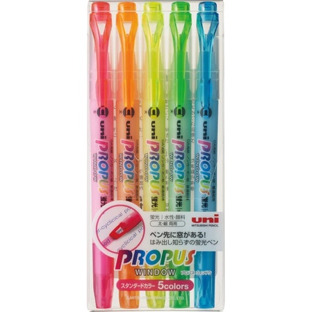 

Bestseller Uni Propus Windows Double Sided Highlighter 4.0/0.6 Mm Set Of 5 Colors