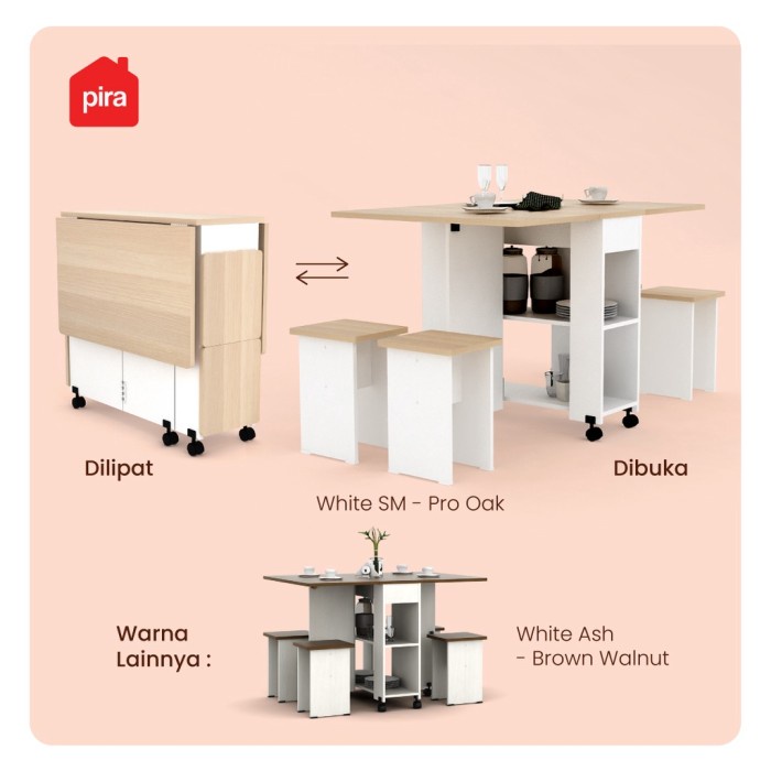 Bestseller Meja Makan Lipat Dt 120 Allison