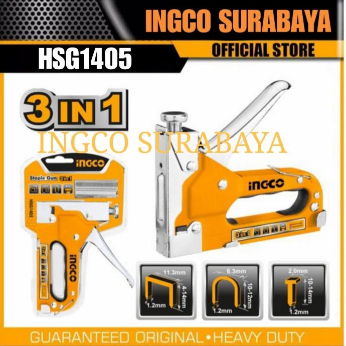 

INGCO HSG1405 STAPLE GUN STAPLES TEMBAK JOK 3 IN 1 STEPLES STAPLER