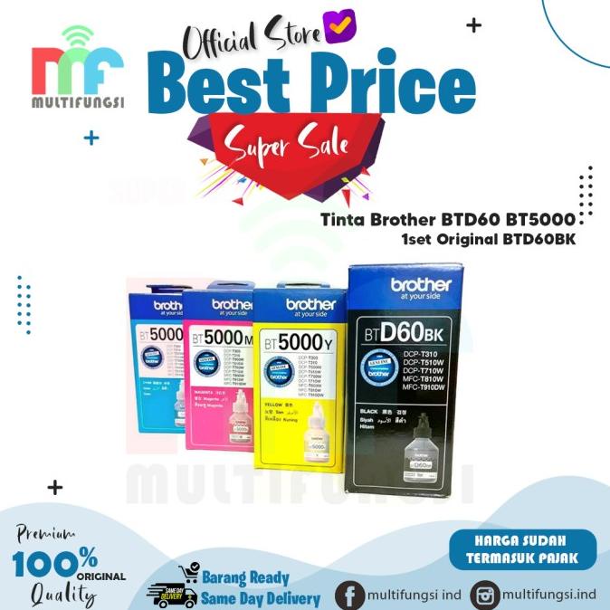 Tinta Brother BTD60 BT5000 1set Original BTD60BK for T710 T510 T310
