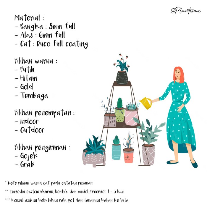 DISKON SPESIAL 100CM RAK TANAMAN HIAS SUSUN 3 TANGGA BUAH SAYUR AGLONEMA MONSTERA TERMURAH