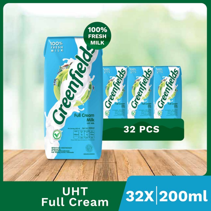 

[LEBIH HEMAT] Susu Greenfields UHT Full Cream 200ml x 1 Karton