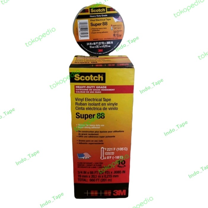 3M Scotch Super 88 Vinyl Electrical Tape Isolasi Listrik keh