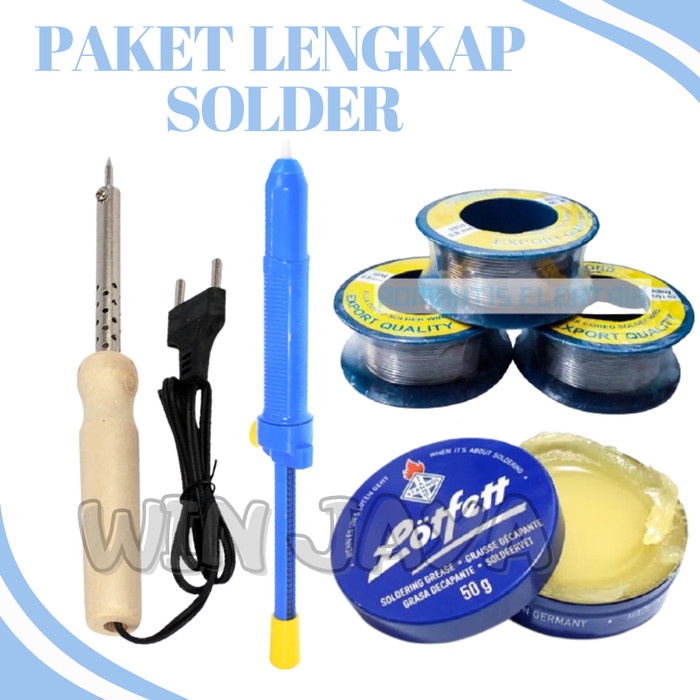 Bestseller Solder Paket Lengkap Sedotan Timah Peralatan Solder Iron Paket Lengkap