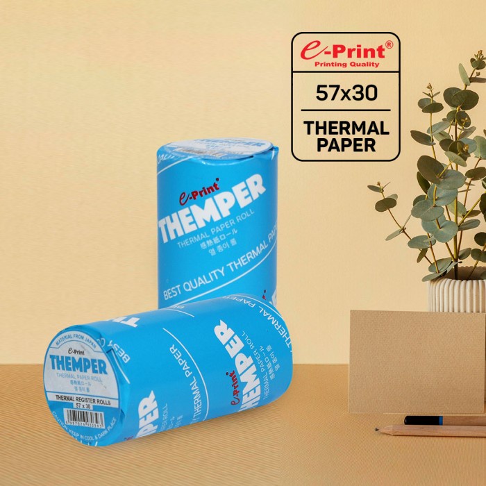 

Best Seller Kertas Kasir Struk / Thermal Paper E-Print 57 X 30 Mm Panjang 15M