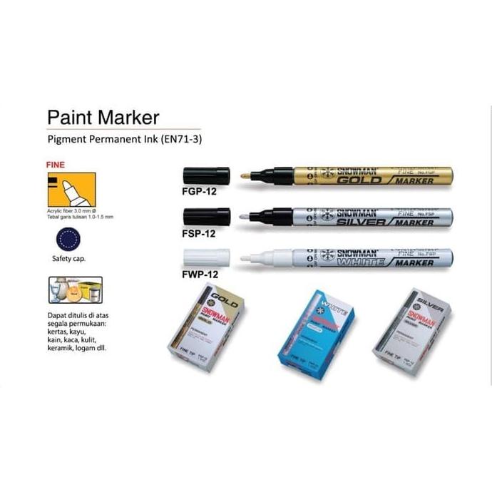 

Spidol Permanen Paint Marker Snowman Kecil FGP / FSP / FWP