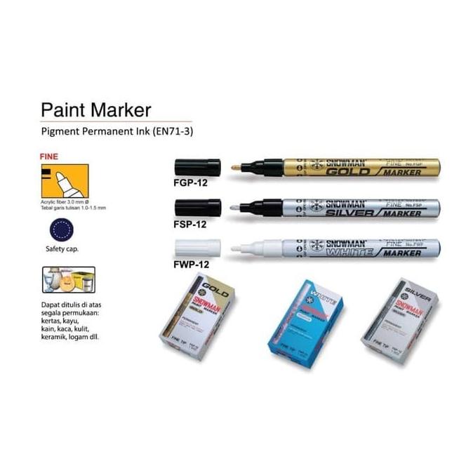 

Spidol Permanen Paint Marker Snowman Kecil FGP / FSP / FWP