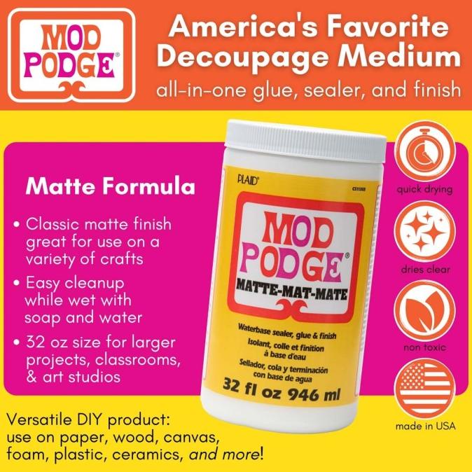 ><><><] Mod Podge Matte, ModPod Glue Matte 32 oz 946 Ml Modpodge USA