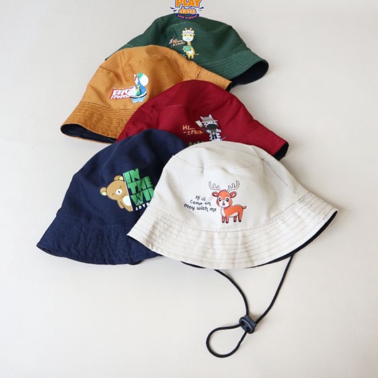 Ready.. Bucket Hat Anak Tali Topi Anak Laki Laki Cowok Topi Anak Perempuan Cewek Topi Rimba ZOOTOPIA