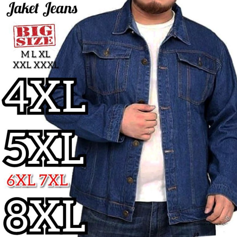 ➬Terbaru↑ 9JDDY Jaket Jeans Besar Jaket Denim Big 4 Warna Size M,L,XL, XXL,XXXL, 4XL, 5XL,6XL, 7XL, 