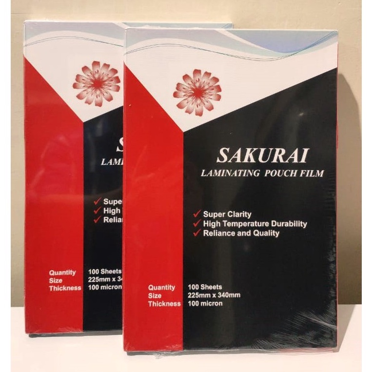 

Terlaris.. Plastik Laminating SAKURAI Folio / A4 per pack GRS