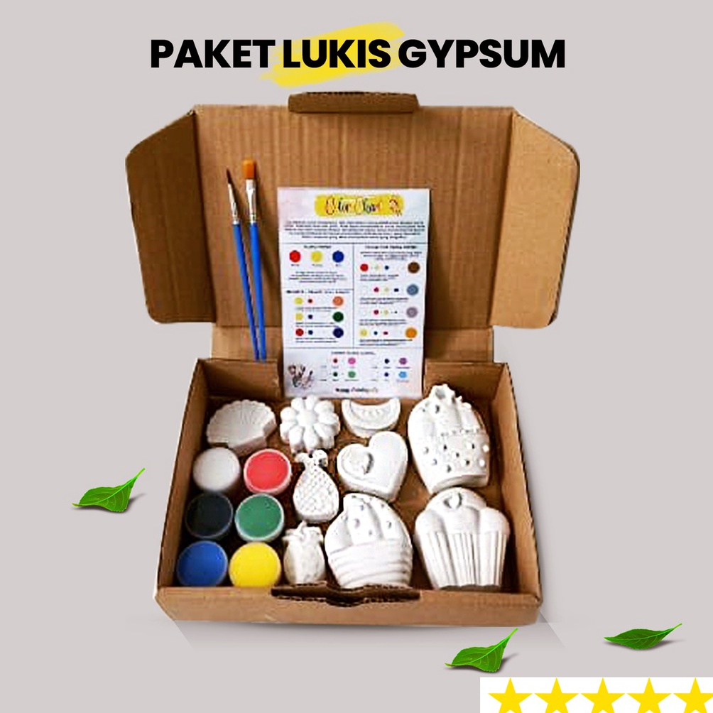 

92 Paket Lukis Gypsum Set Melukis Anak Lengkap Mewarnai Patung Gypsum Painting Stock Banyak ̿