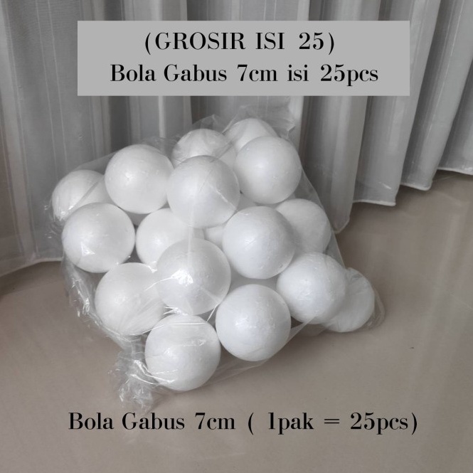 

Produk Premium.. Bola Gabus 7cm / Bola Gabus Styrofoam diameter 7cm HARGA GROSIR 25 pc 65