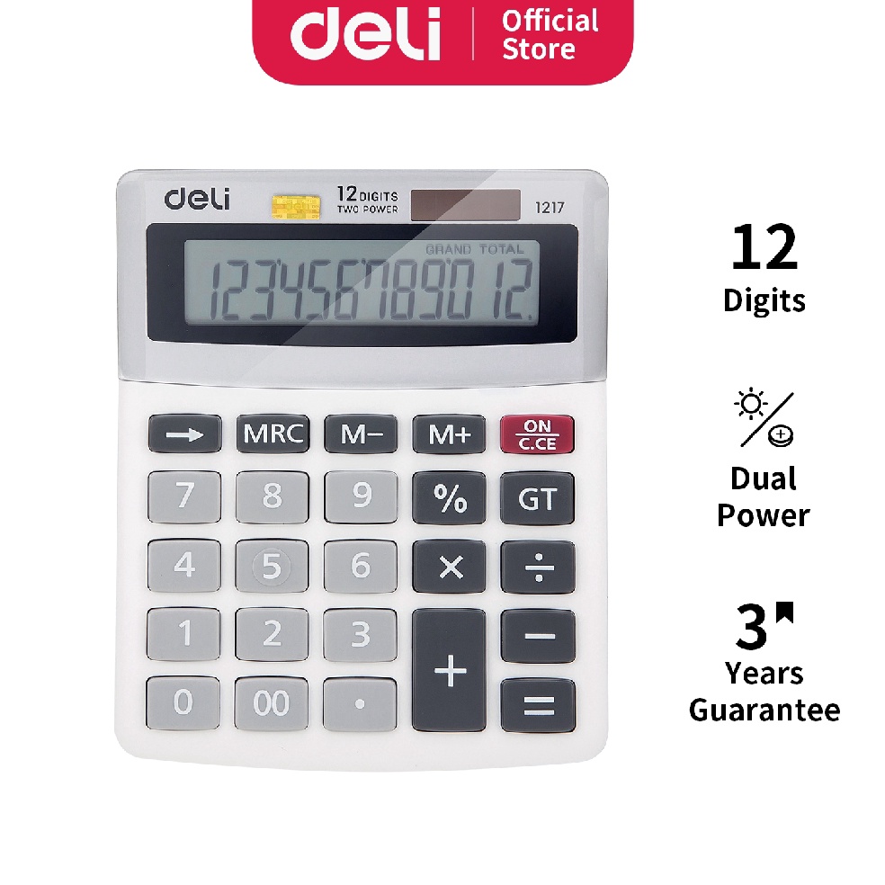 

Terbaru.. Deli Kalkulator 12 Digit tampilan LCD besar berkualitas garansi 3 tahun E1217 VEN