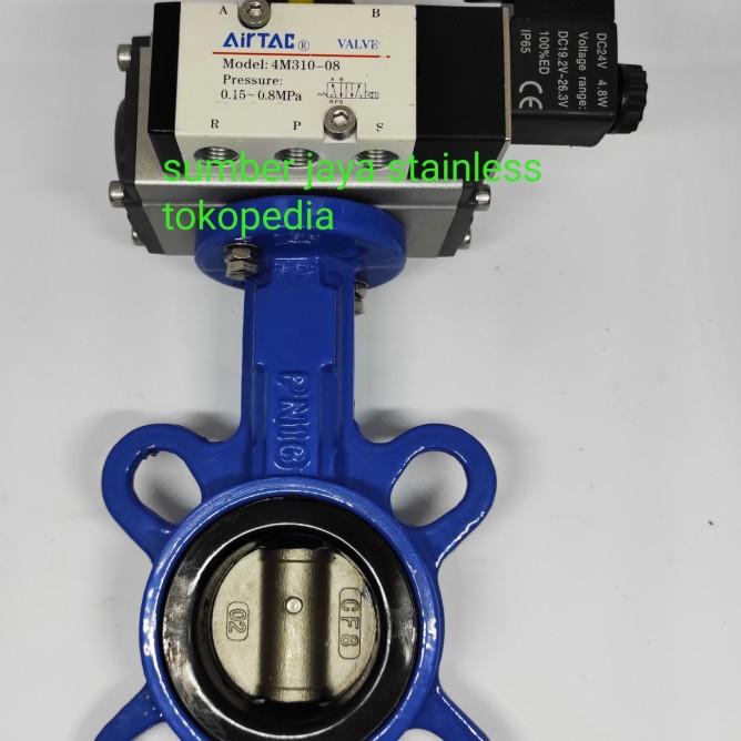 Butterfly Valve Pneumatic Actuator +Solenoid Valve 2 Inch