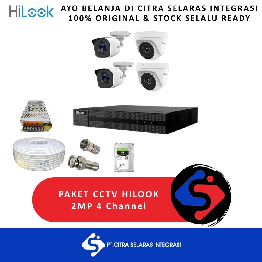 PAKET CCTV HILOOK 2MP 4 Channel