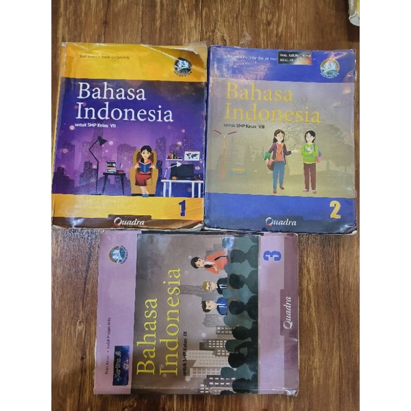 

BUKU PELAJARAN BAHASA INDONESIA QUADRA KELAS VII/VIII /IX KLS 7 / 8 / 9 KURIKULUM 2013 PUTRI AMARI INDAH EMIJATI ARDY BEKAS PRELOVED