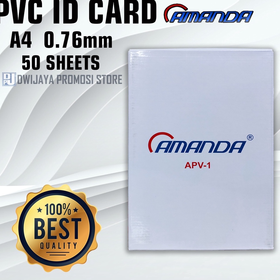 

Best.. PVC ID CARD Instant 50 Sheets Tebal 0,76 mm Inkjet A4 Amanda Termurah NR7