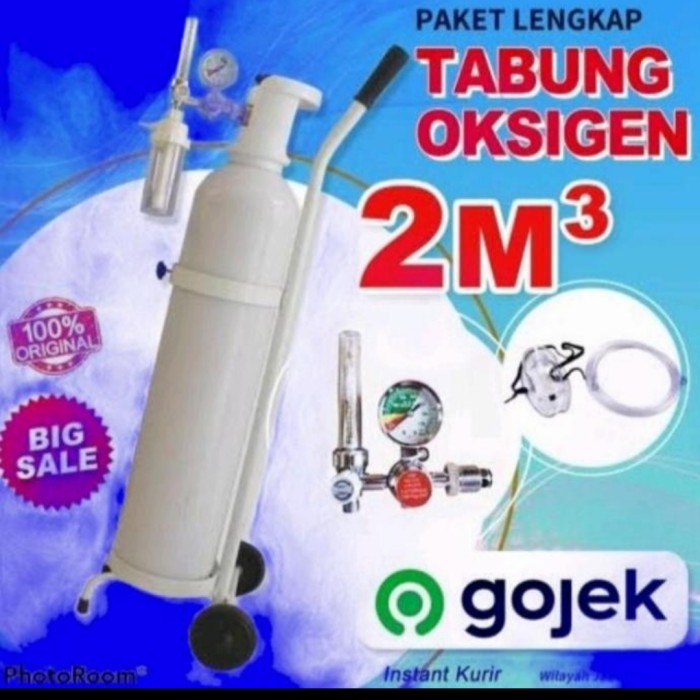 TABUNG OKSIGEN / TABUNG OKSIGEN 2M3 LENGKAP / TABUNG OXYGEN SET 3 IN 1