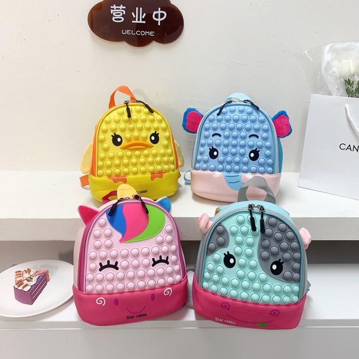 Terlaris Tweedytoys - Ransel Anak Pop It Hewan / Tas Backpack Pop It Anak Color