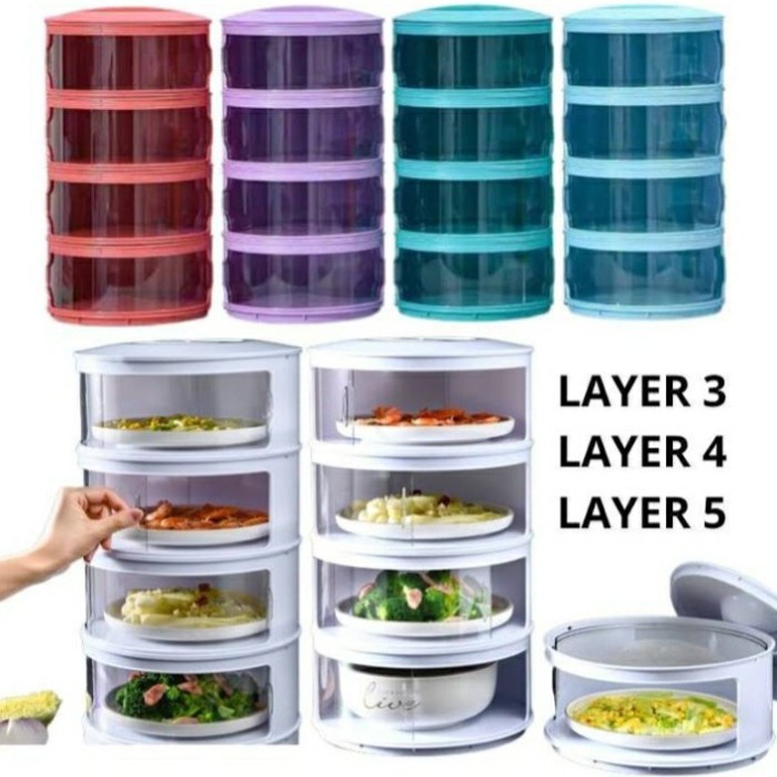 Bestseller Tudung Saji 4 Susun Rak Susun Makanan Portable Food Cover