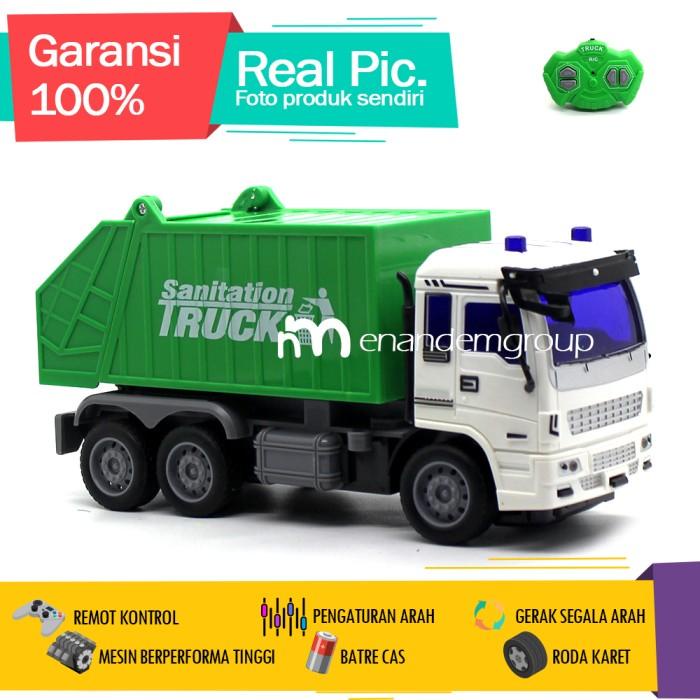 MAINAN MOBIL REMOT KONTROL RC DUMP TRUK SAMPAH SANITATION BATRE CAS