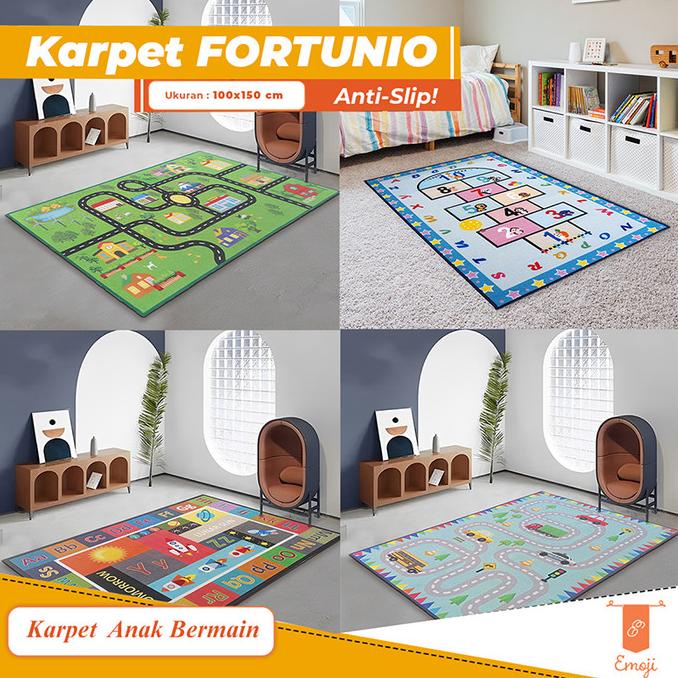 Karpet Bermain Anak 100x150 cm FORTUNIO Karpet Kamar Anak Anti Slip