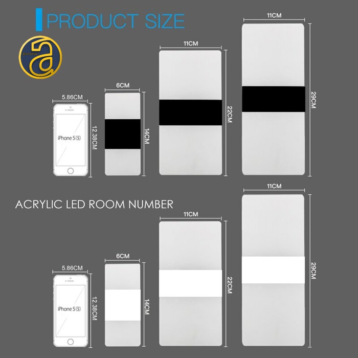 DISKON SPESIAL PAPAN NOMOR RUMAH ACRYLIC LAMPU LED 11X29 CM HIASAN TERAS DEPAN RUMAH TERMURAH