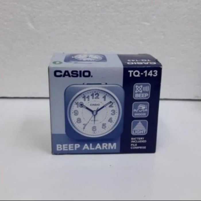 HOT SALE CASIO JAM MEJA TQ 143 WEKER ANALOG BEEP ALARM CLOCK QUARTZ TERLARIS