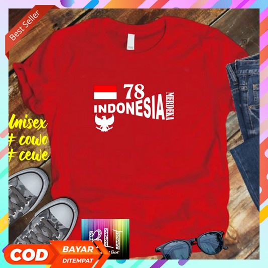 Kaos Kemerdekaan 2023 Dewasa Anak Couple Jumbo 17An Pakaian Panitia Garuda Kekinian Laki2 T-Shirt Pa