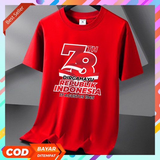 Kaos Kemerdekaan 2023 Dewasa Anak Couple Jumbo 17An Atasan Hut Ri Ke 78 Kerah Lengan Panjang Merah P