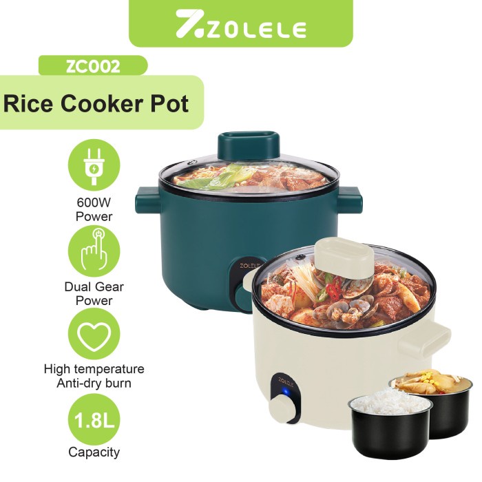 TERBARU ZOLELE Rice Cooker Magic Com 2L Penanak Nasi Panci Listrik Steamer Pot