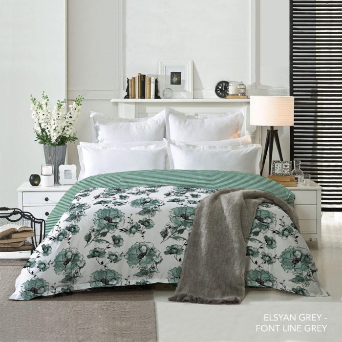 PROMO KING RABBIT BED COVER SINGLE 160X230 CM BAMBOO VELVET ELYSIAN GREY TERLARIS