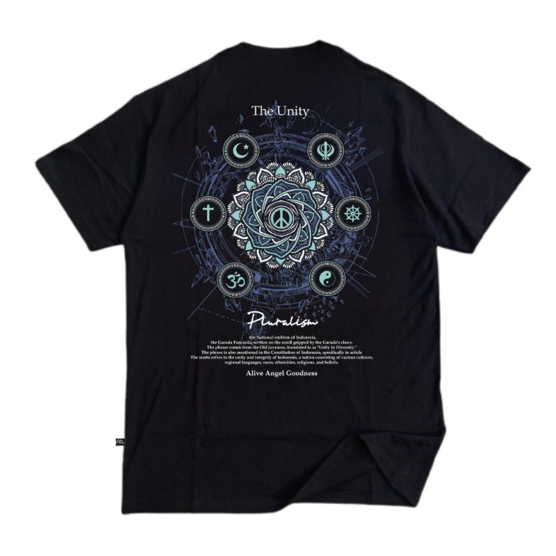 BAJU PLURALISME KAOS ISLAMI T'SHIRT KAOS DISTRO KAOS STREETWEAR HITAM KATUN AUTHENTIC ORIGINAL FULL 